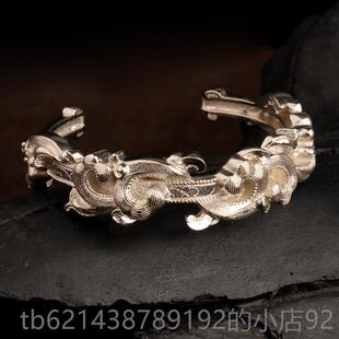 高档蒙客原创镯情侣纯银个银镯手子男性女款情人节礼物送女银友民