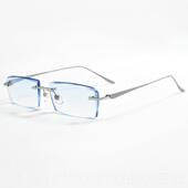 高档眼镜框男钛变色防辐射近纯视镜配成架无框眼镜丹阳钻石品切边