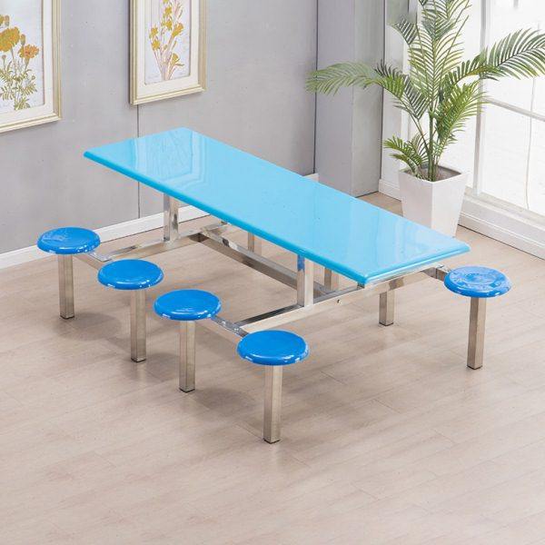 不锈钢食堂餐桌椅组合学校学生4人6人8人员工厂饭堂连体快餐桌椅,住宅家具,不锈钢/PVC餐桌,淘宝优惠券,粉丝福利购,淘宝优惠卷