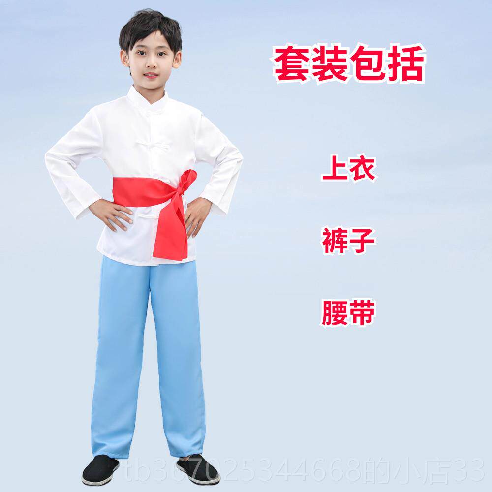 正品农村装服儿姓乞丐服六、七十年民劳动破补丁童贫困儿童服装
