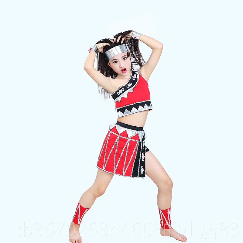 正品云南佤女装甩发舞蹈阿服阿佤娃族佤民族舞台服族壮族演出服装图片