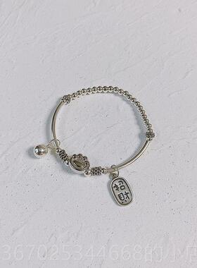 正品十七个手工创设计S25银9带来财富和宝银藏可爱的爪纯弹力绳手