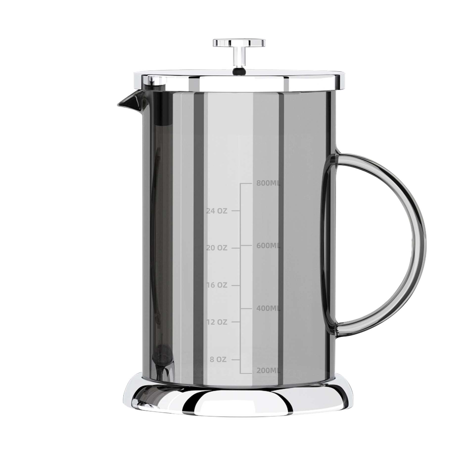 法压壶离子镀玻璃咖啡压榨壶泡茶壶冲茶器1000ML简约风