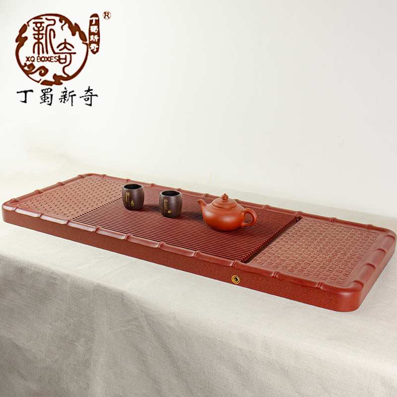 竹席纹电木茶盘红竹节边胶木家用长方形高档厂家供应