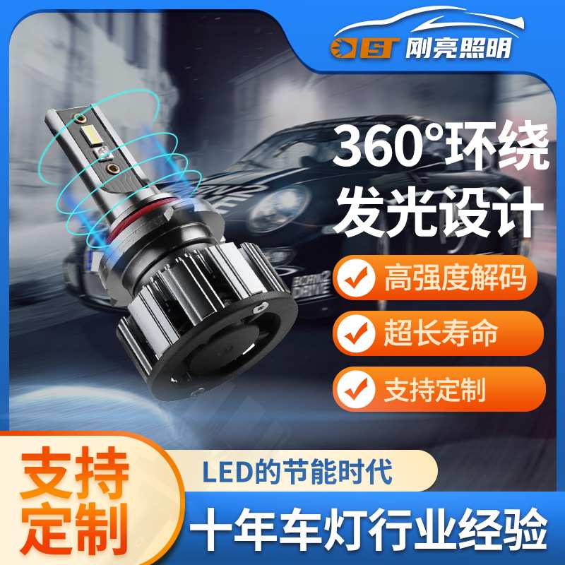 RGB9006LED汽车大灯带透镜LED汽车大灯H7H11360度无死角LED大灯