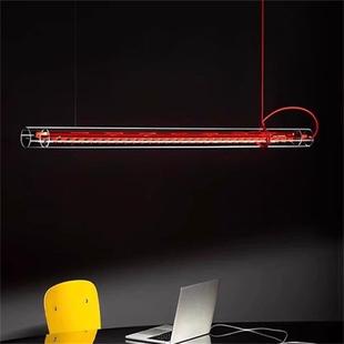 灯德国Ingo Maurer Tubular现代简约餐厅书房长条透明玻璃一字吊