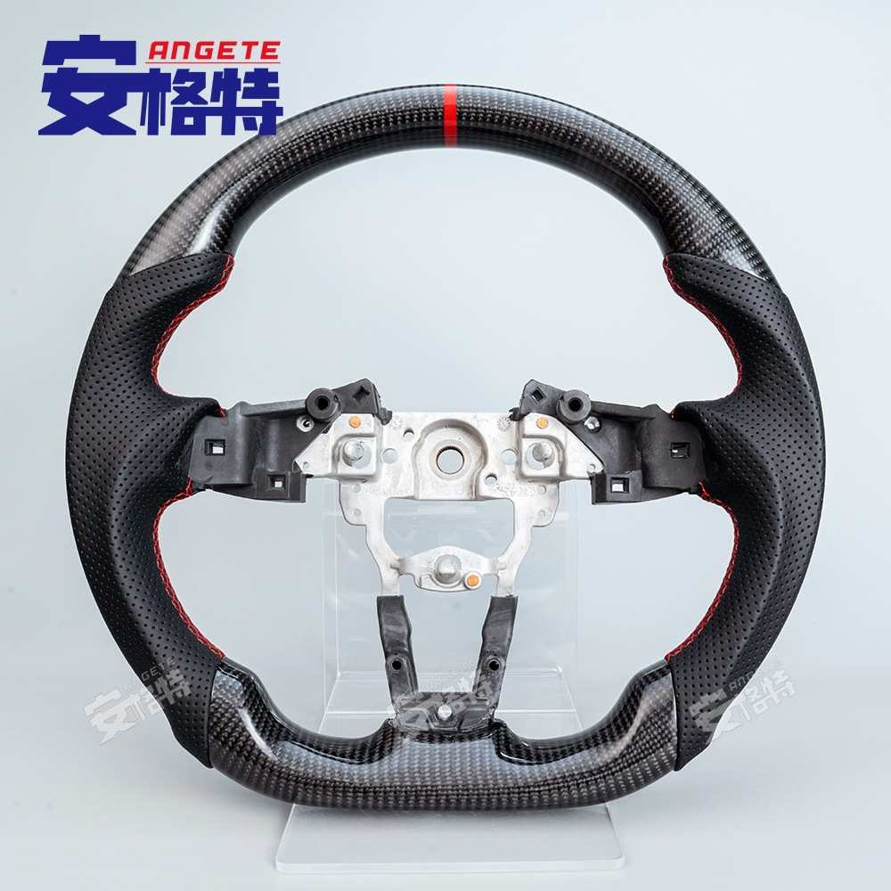 适用马自达16-24/MX5-ND/Miata真碳纤维黑平底运动方向盘替换升级