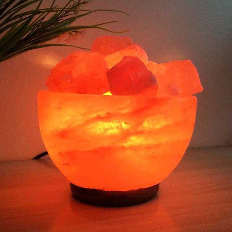 供应喜马拉雅水晶盐灯造型盐晶灯聚宝盆负离子矿物灯商务礼品