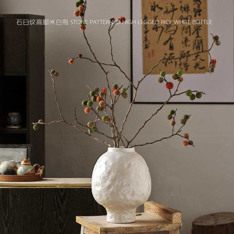 白色法式ins陶瓷花瓶水培插花中古风家居开运大肚罐花器摆件