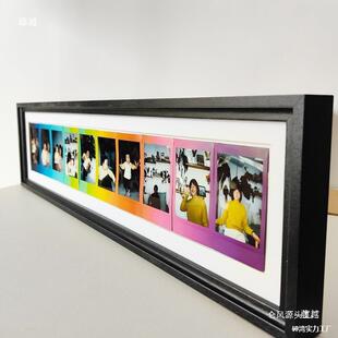 虹相框拍立得相纸圆角实木宽幅5寸相框框架mini3寸摆台挂墙