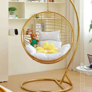 轻奢阳台吊椅不锈钢金属吊篮成人家用户外摇篮秋千吊床悬挂摇椅子