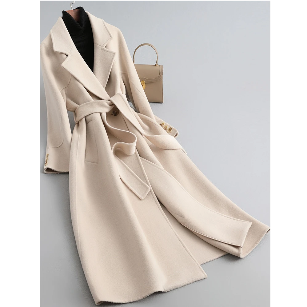 【送腰带】【送毛领】【加棉里布】2025春秋新款气质长袖风衣3898