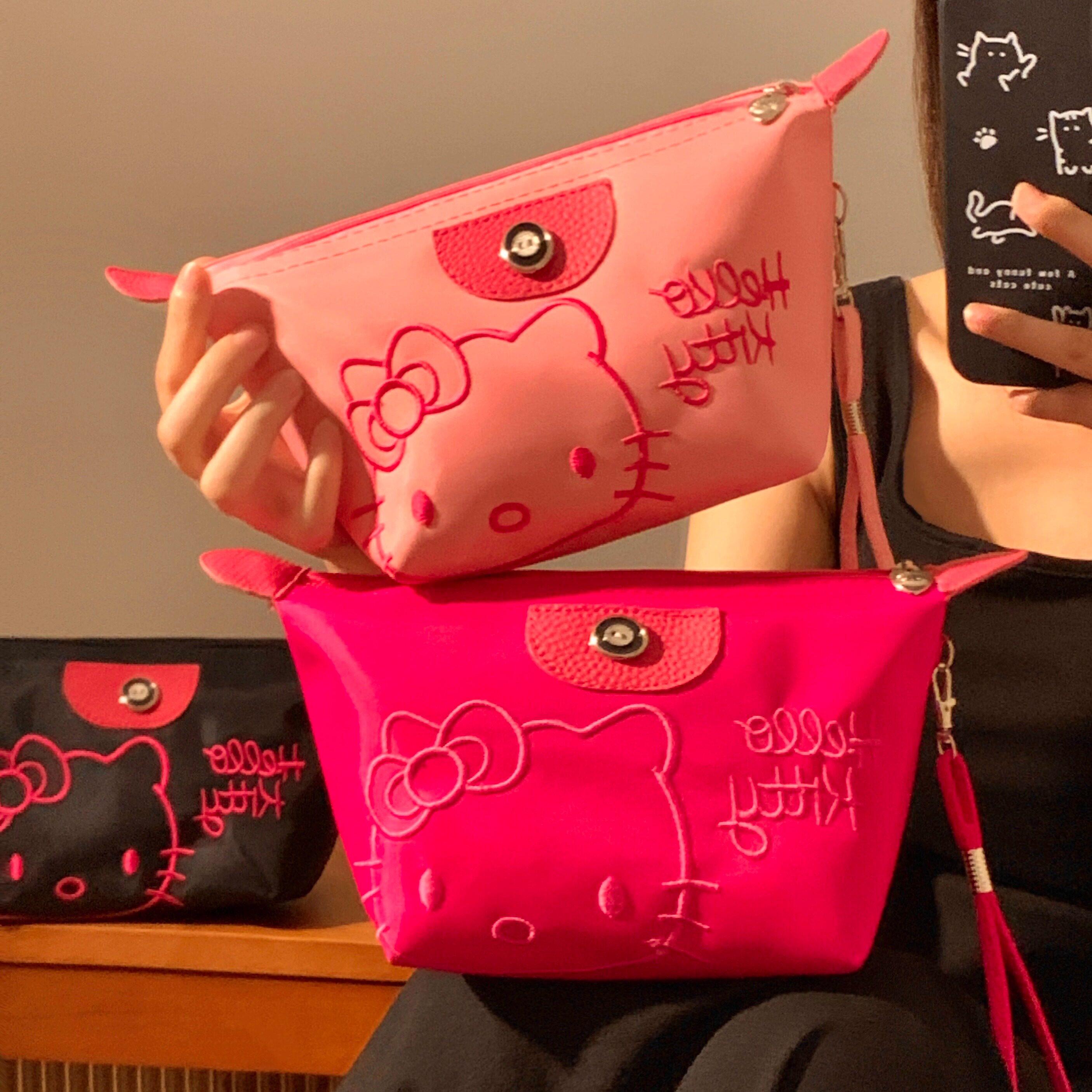 可爱猫咪化妆包女便携式大容量旅行外出护肤品洗漱包小包收纳袋