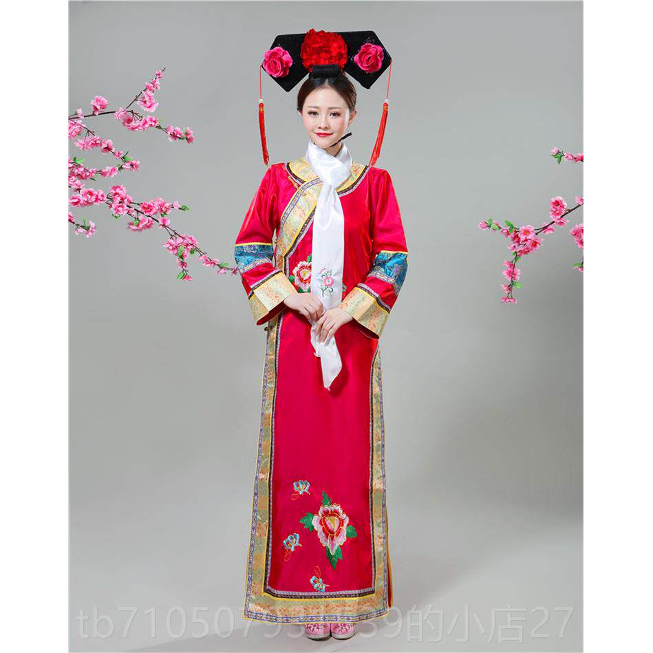 正品清装朝古格服装满格族旗服女古代宫女娘娘嬷嬷宫廷甄嬛演出传