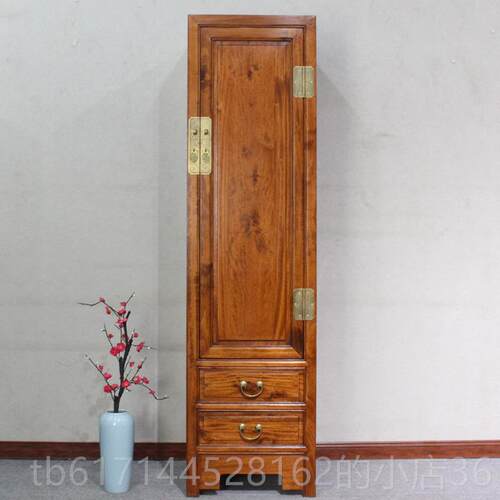 正品现代式实木樟木古典储单门衣柜香小户型卧室中系统衣橱收纳物