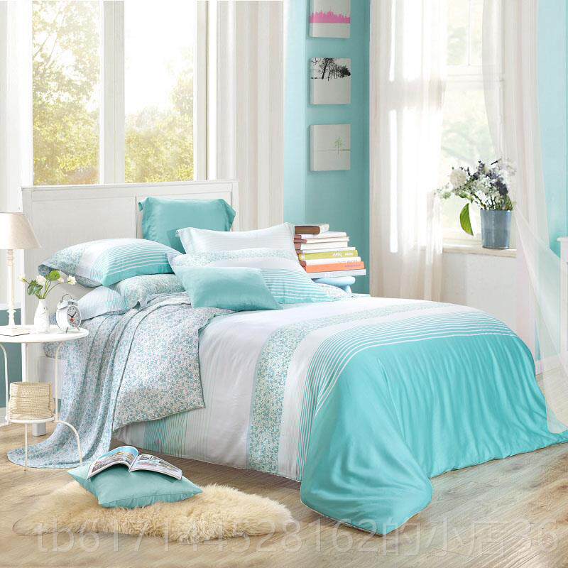 正品2024夏季双面丝四件春套3D床纯上用品床单冰丝滑被套天1.8m床