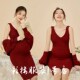 摄影居家风 圣诞节主题新年红色毛衣情侣套装 新款 影楼孕妇拍照服装
