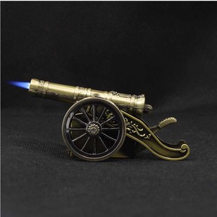 炮古炮车桌面小火机跨境玩具复古模型大炮充气摆件创意打火机防风