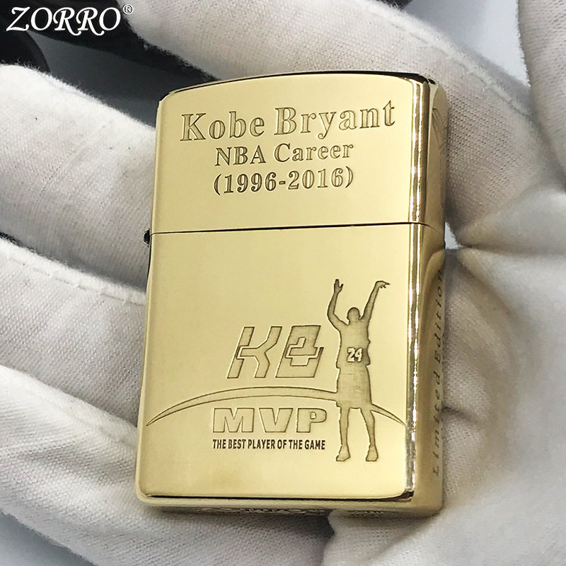 ZORRO佐罗黄铜MVP科比煤油打火机球星纪念正品点烟经典收藏