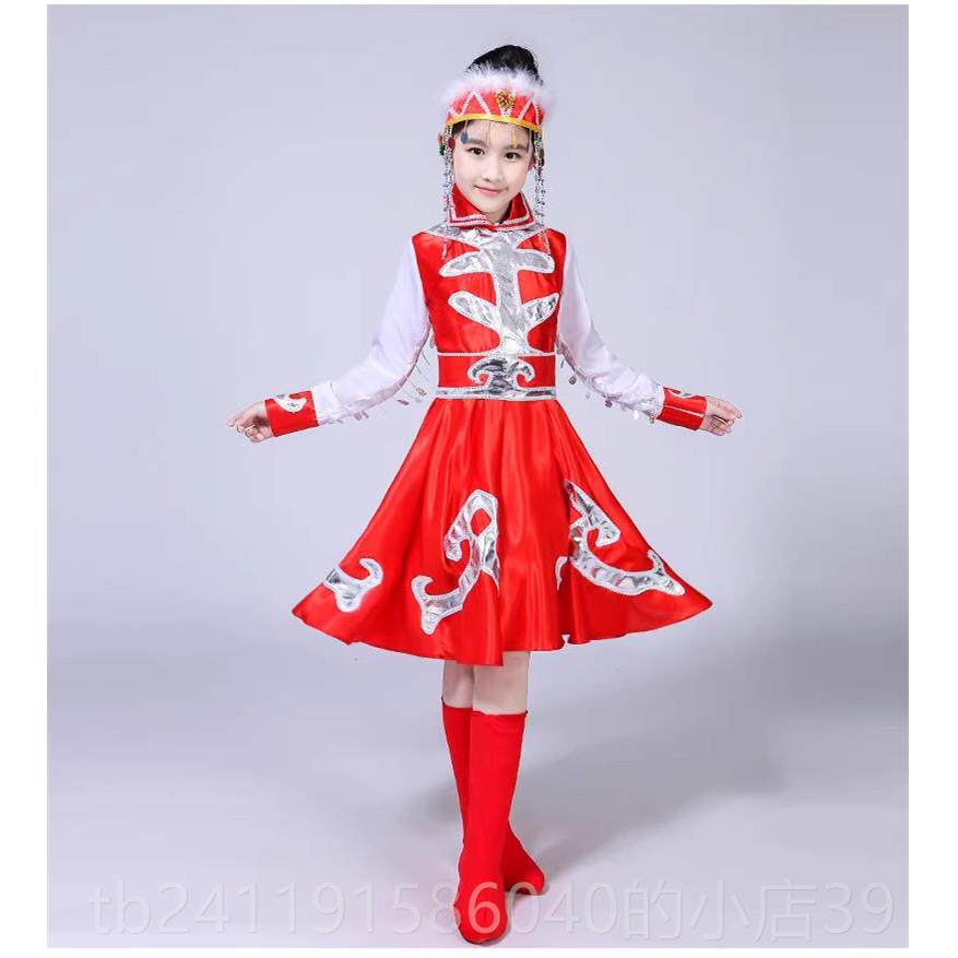 高档新款蒙古舞蹈演出服服女装演儿童族少数民族表演服蒙古舞蹈出