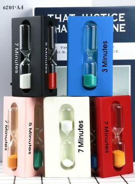 树脂三角沙漏时光沙漏计时器 3/5/7分钟三角形沙漏沙漏摆件