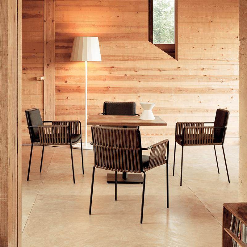 沃登 阳台休闲桌椅设计师北欧藤椅 户外庭院露天咖啡厅编绳餐椅