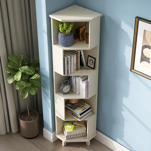 实木角柜现代简约储物柜转角书柜多层收纳置物架客厅卧室角落书架