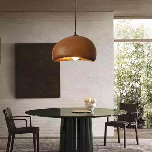 侘寂风餐厅吊灯创意中古餐厅吧台灯微水泥设计师民宿客厅卧室灯具