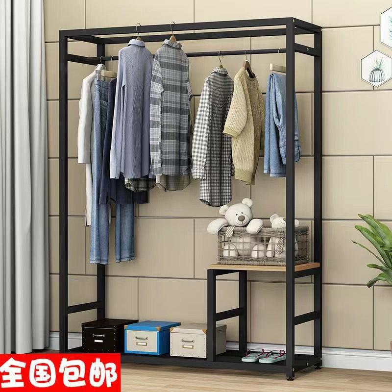晾衣架落地阳台晒衣杆卧室内晒架折叠单杠式家用晾挂衣服架子
