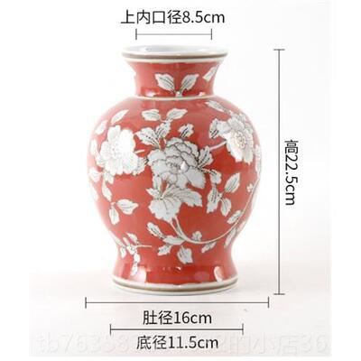 高档新青式花陶瓷大花瓶摆件迁客厅玄关电中视机柜可水培插花乔送