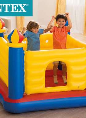 INTEX48259儿童室内家用型充气跳跳乐蹦蹦床方形弹跳池淘气堡现货