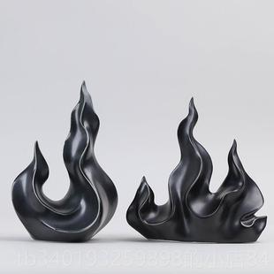 新款色火属性火焰陶瓷摆件红招财装办公室玄关家居饰品工礼艺品乔