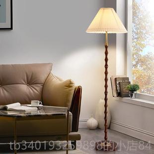 新款美式覆古灯卧室客厅头北欧风胡桃色相床思木地台灯包邮装饰浪