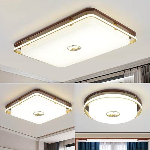 新中式家用吸顶灯实木餐厅卧室全屋组合灯中式客厅套餐中山灯具