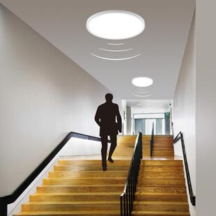 酒店楼道人体感应吸顶灯 人来灯亮人走即灭 薄款圆形走廊感应灯