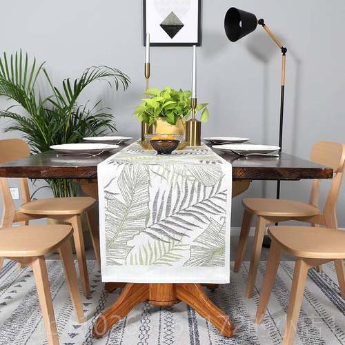 新款lEkeund美式饰桌旗欧式高级感茶几桌布电视柜餐桌长条装布艺