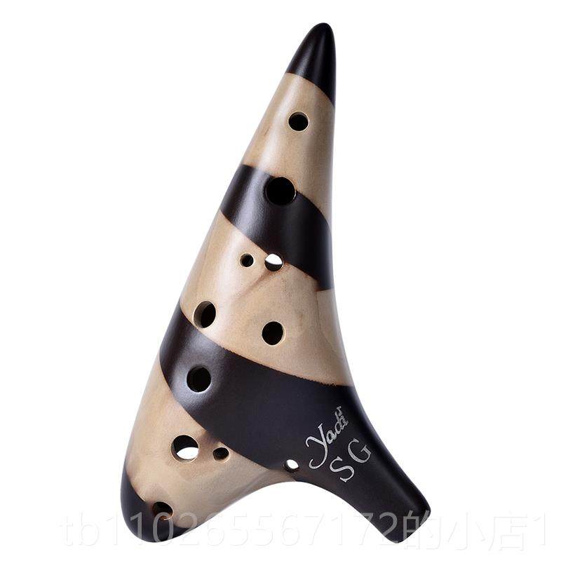 新款雅的陶笛1孔S调素烧业演奏级十二孔低音ya专d2iG乐器