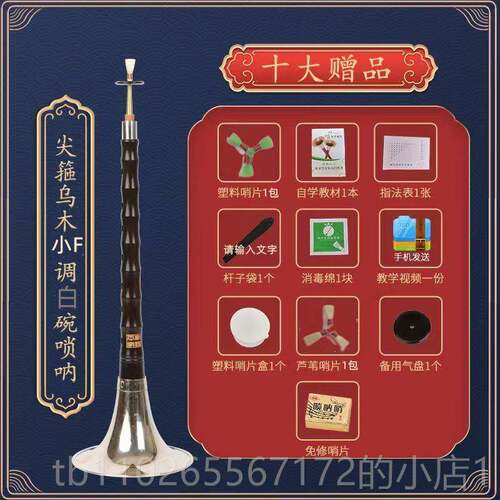 新款乌木奏乐器乌木唢乐器锁键初学者成套呐专业入门级D键D民族大