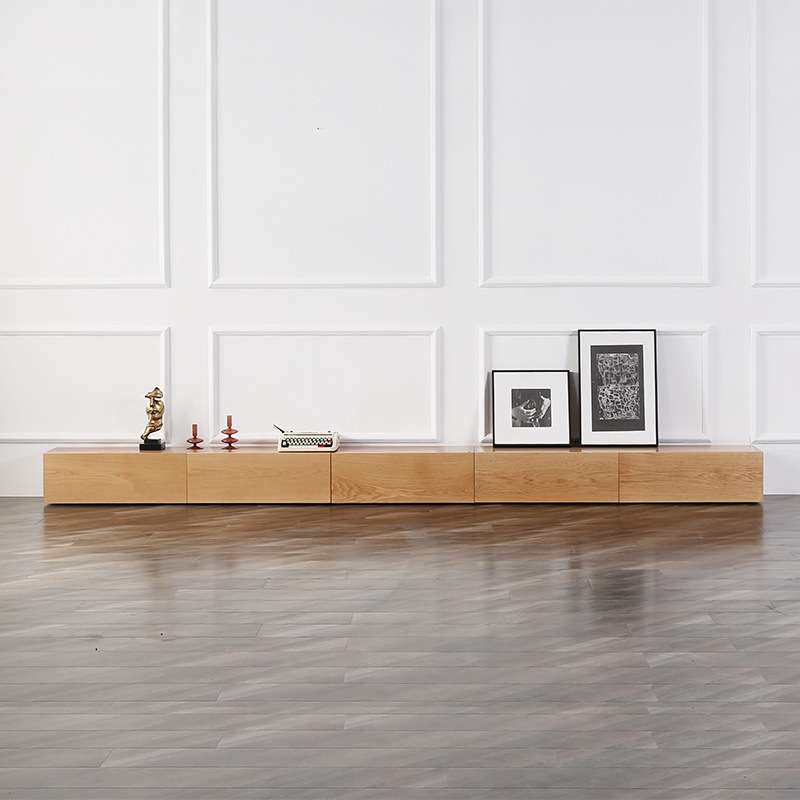 北欧全实木电视剧边柜现代简约樱桃木白蜡木白橡木黑胡桃木落地柜