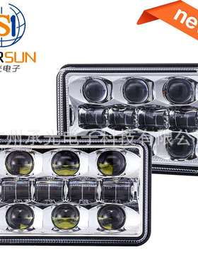 2018新款4×6牧马人方灯LED卡车前大灯适用吉普改装车大灯工作灯