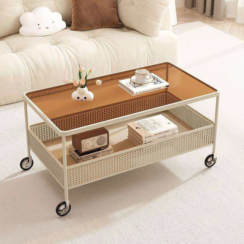 奶油风长方形可移动玻璃茶几简约现代小户型客厅轻奢新款带轮茶桌,模玩/动漫/周边/娃圈三坑/桌游,模型制作工具/辅料耗材,淘宝优惠券,粉丝福利购,淘宝优惠卷