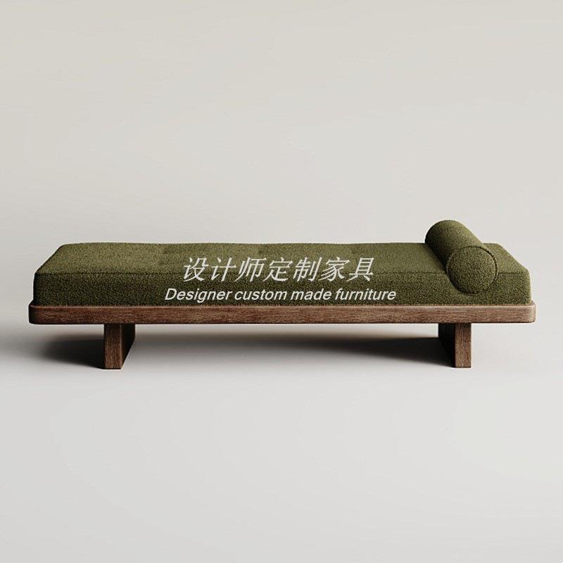 中古实木复古长凳诧寂风榻榻米客厅沙发凳奶油风简约卧室床尾凳
