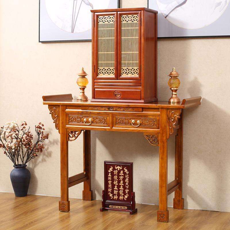供桌香案家用佛台佛柜神台现代实木贡台香火新中式客厅中堂柜榆木图片