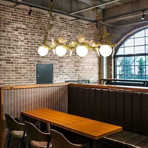 工业风复古餐厅吊灯典雅大气创意个性饭店卡座吧台灯酒吧装饰绿植