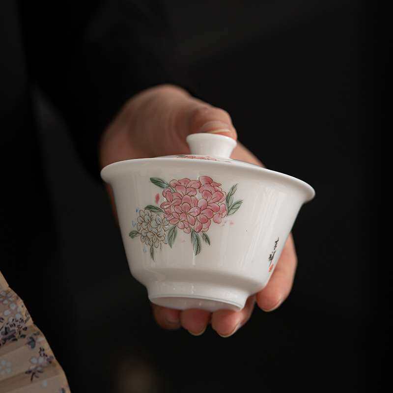 功夫泡茶具套装家用 茶杯盖碗户外旅行便携喝茶陶瓷茶艺露营整套