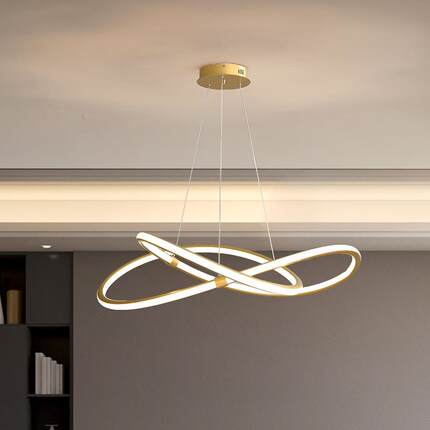 餐厅灯led吊灯现代简约主卧室灯北欧意大利设计师莫比斯环艺术灯