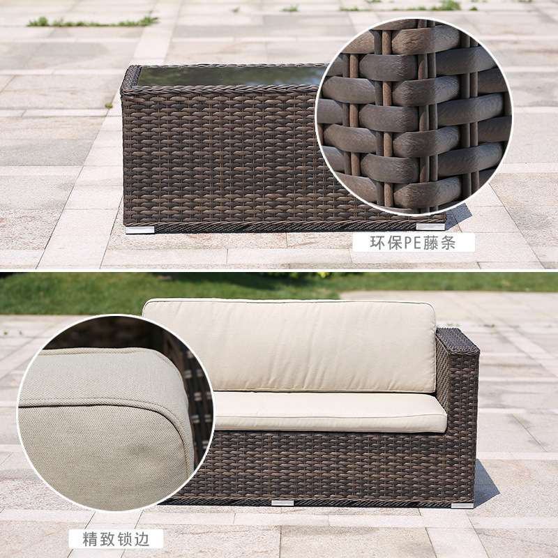 藤沙发组合户外沙发藤编家具庭院藤制沙发室外露台藤条沙发阳光房