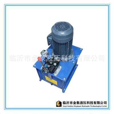 液压系统液压泵站3KW立十通径手动一连齿轮泵3系列36L液压动力站