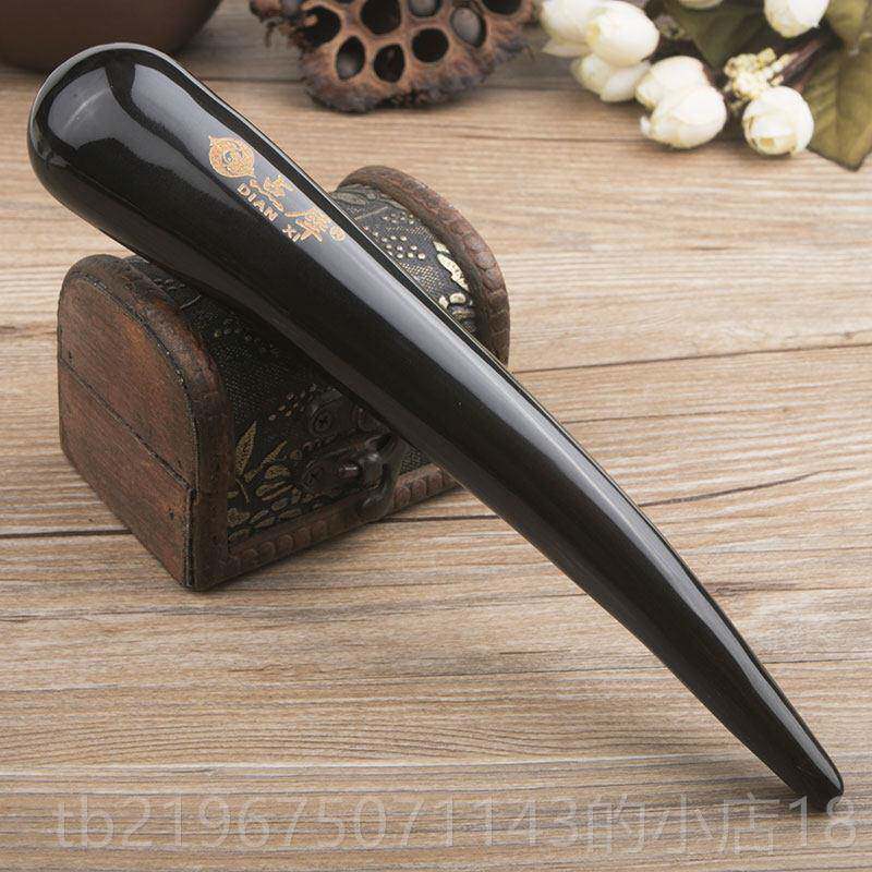 高档点天部然水牛角点穴位棒敲胆经犀按推肝经足摩器锤家用瘦腿面