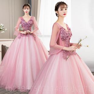 高档晚礼服蓬美裙主持长礼款演出服蓬声乐艺考学生声独唱舞台年会